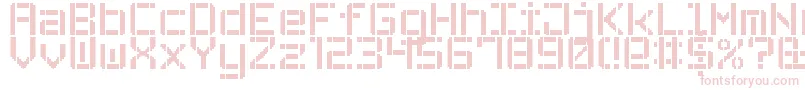 StencilPixel7-Schriftart – Rosa Schriften auf weißem Hintergrund