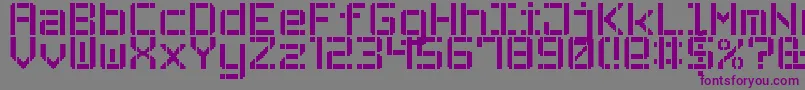Czcionka StencilPixel7 – fioletowe czcionki na szarym tle