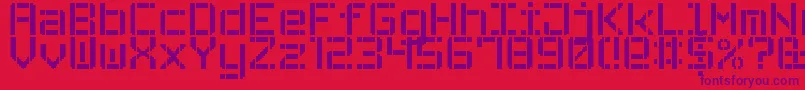 StencilPixel7-fontti – violetit fontit punaisella taustalla