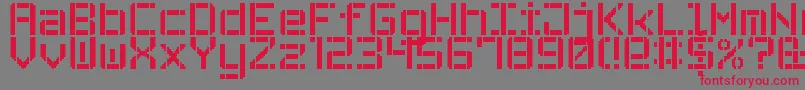 StencilPixel7-Schriftart – Rote Schriften auf grauem Hintergrund