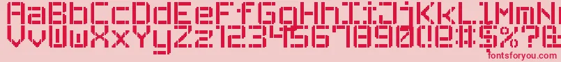 StencilPixel7 Font – Red Fonts on Pink Background