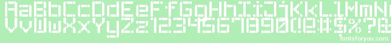 StencilPixel7 Font – White Fonts on Green Background