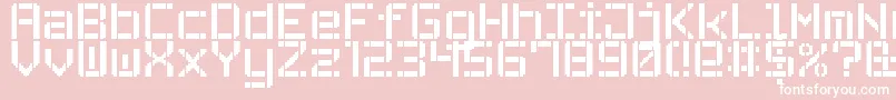 Fonte StencilPixel7 – fontes brancas em um fundo rosa