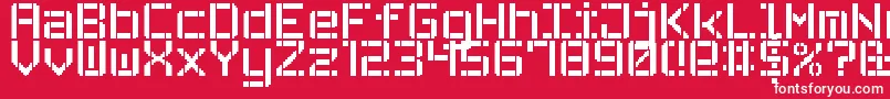 StencilPixel7 Font – White Fonts on Red Background