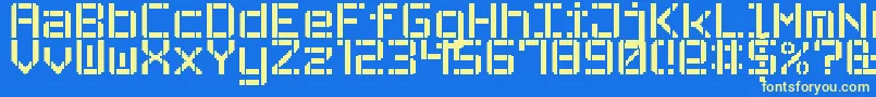 Fonte StencilPixel7 – fontes amarelas em um fundo azul
