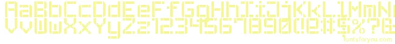 Czcionka StencilPixel7 – żółte czcionki na białym tle