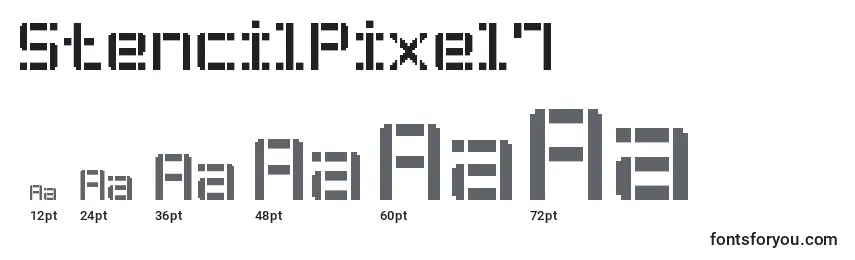 Größen der Schriftart StencilPixel7