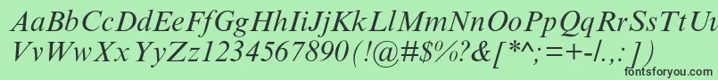 TimesnewromanmtstdItalic Font – Black Fonts on Green Background