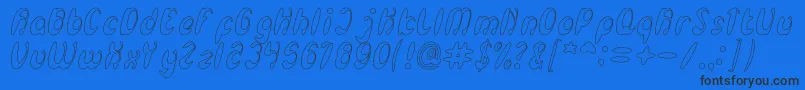 EnjoyTheTimeHollow-Schriftart – Schwarze Schriften auf blauem Hintergrund