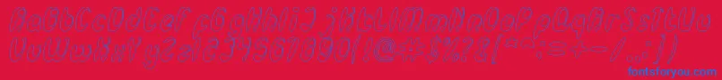 EnjoyTheTimeHollow Font – Blue Fonts on Red Background