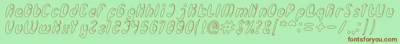 EnjoyTheTimeHollow Font – Brown Fonts on Green Background