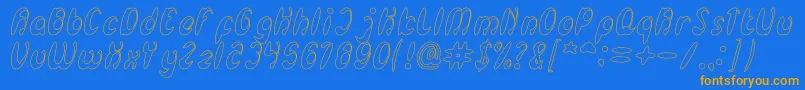 EnjoyTheTimeHollow Font – Orange Fonts on Blue Background