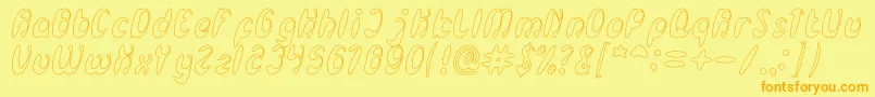 EnjoyTheTimeHollow Font – Orange Fonts on Yellow Background