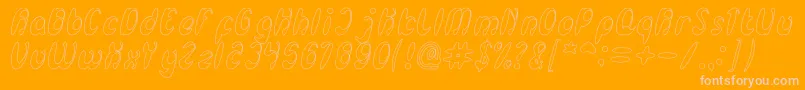 EnjoyTheTimeHollow Font – Pink Fonts on Orange Background