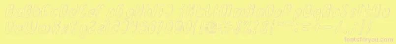 EnjoyTheTimeHollow Font – Pink Fonts on Yellow Background