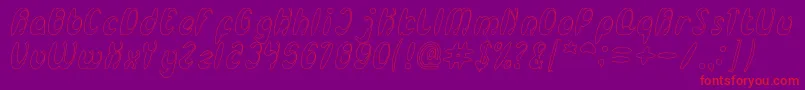 EnjoyTheTimeHollow Font – Red Fonts on Purple Background