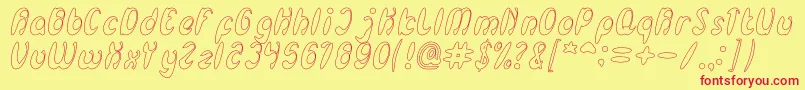 EnjoyTheTimeHollow Font – Red Fonts on Yellow Background