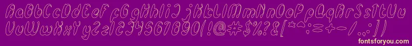 EnjoyTheTimeHollow Font – Yellow Fonts on Purple Background