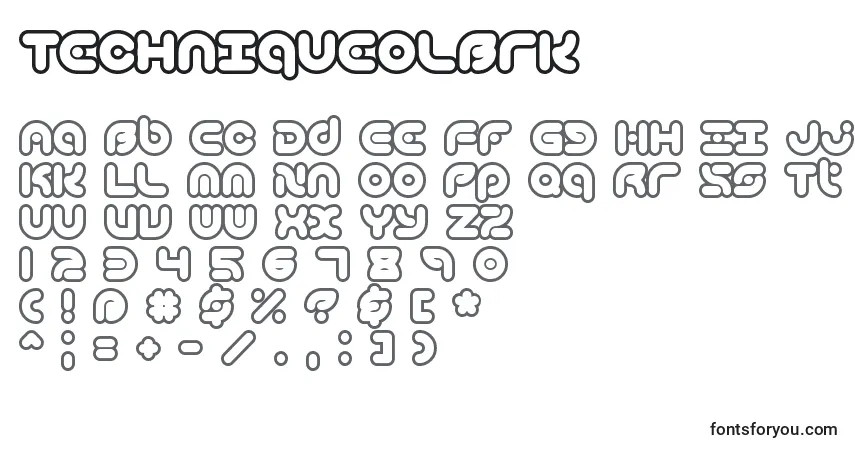 TechniqueOlBrk-fontti – aakkoset, numerot, erikoismerkit