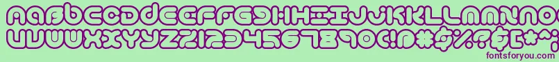 TechniqueOlBrk-Schriftart – Violette Schriften auf grünem Hintergrund