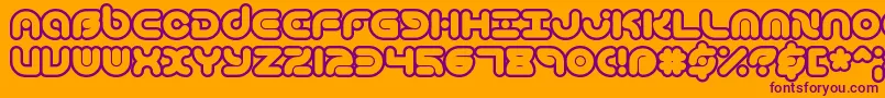 フォントTechniqueOlBrk – オレンジの背景に紫のフォント