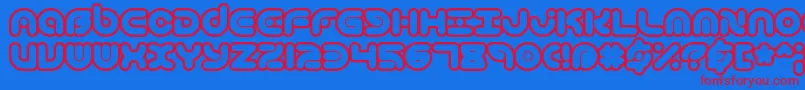 TechniqueOlBrk Font – Red Fonts on Blue Background