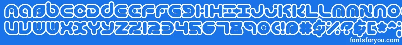 フォントTechniqueOlBrk – 青い背景に白い文字