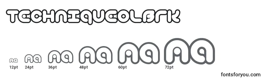 TechniqueOlBrk Font Sizes