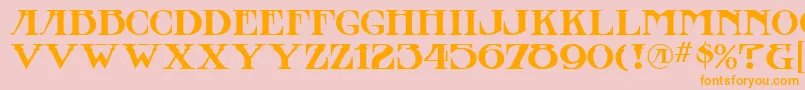 StowawayMf Font – Orange Fonts on Pink Background