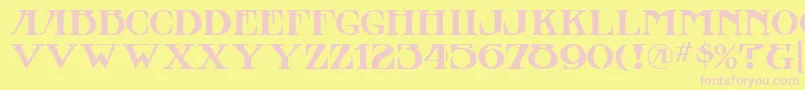 StowawayMf Font – Pink Fonts on Yellow Background