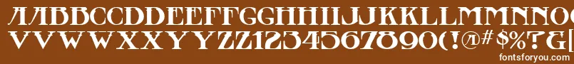 フォントStowawayMf – 茶色の背景に白い文字