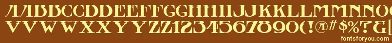StowawayMf Font – Yellow Fonts on Brown Background