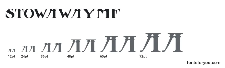 Размеры шрифта StowawayMf