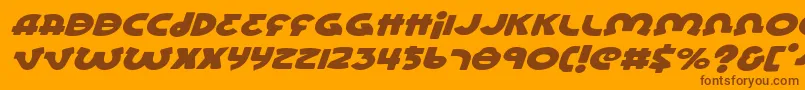 LionelExpandedItalic Font – Brown Fonts on Orange Background