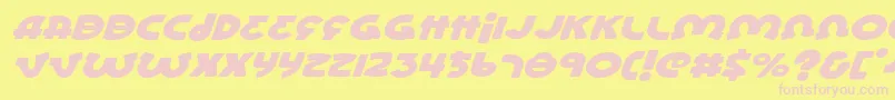 Fonte LionelExpandedItalic – fontes rosa em um fundo amarelo