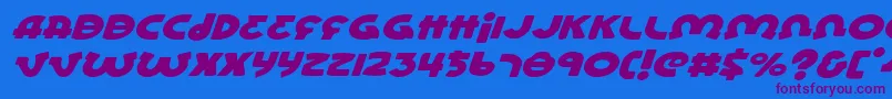 LionelExpandedItalic Font – Purple Fonts on Blue Background