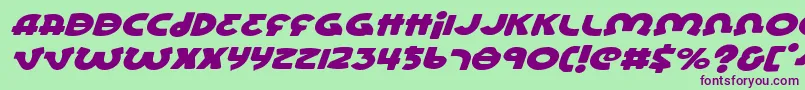 LionelExpandedItalic Font – Purple Fonts on Green Background