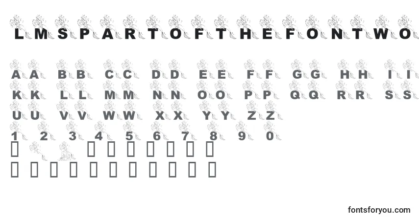 A fonte LmsPartOfTheFontWorld – alfabeto, números, caracteres especiais