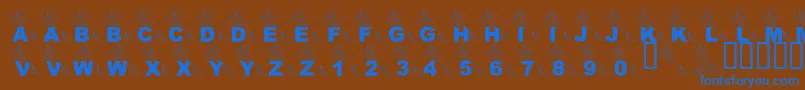 LmsPartOfTheFontWorld Font – Blue Fonts on Brown Background