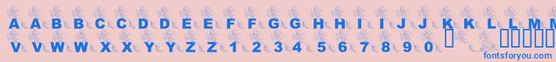 fuente LmsPartOfTheFontWorld – Fuentes Azules Sobre Fondo Rosa