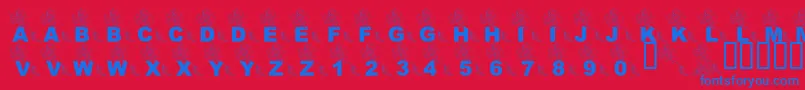 LmsPartOfTheFontWorld Font – Blue Fonts on Red Background