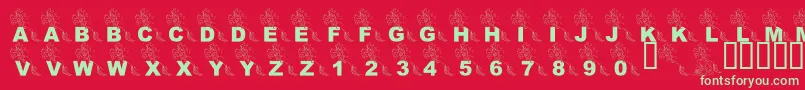 LmsPartOfTheFontWorld Font – Green Fonts on Red Background