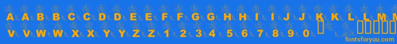 LmsPartOfTheFontWorld Font – Orange Fonts on Blue Background