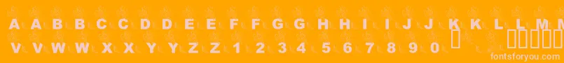 フォントLmsPartOfTheFontWorld – オレンジの背景にピンクのフォント