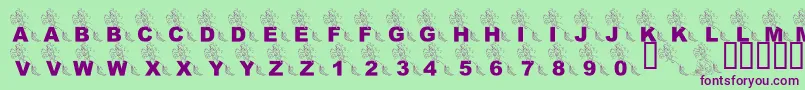 LmsPartOfTheFontWorld Font – Purple Fonts on Green Background
