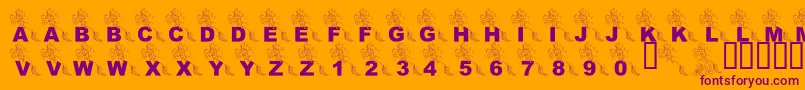 LmsPartOfTheFontWorld Font – Purple Fonts on Orange Background