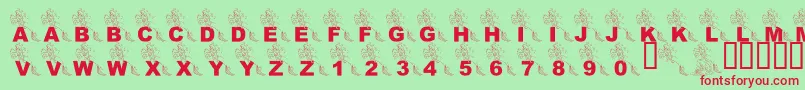 LmsPartOfTheFontWorld Font – Red Fonts on Green Background