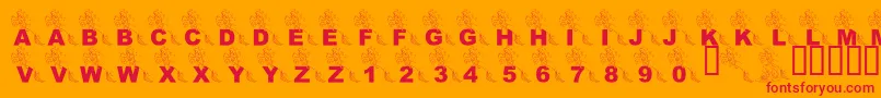 fuente LmsPartOfTheFontWorld – Fuentes Rojas Sobre Fondo Naranja