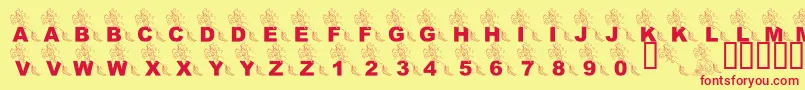 LmsPartOfTheFontWorld Font – Red Fonts on Yellow Background