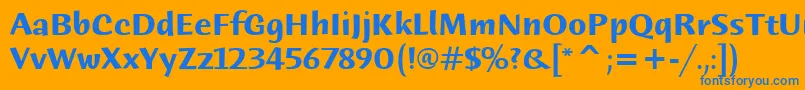 HumanaSansItcBold Font – Blue Fonts on Orange Background